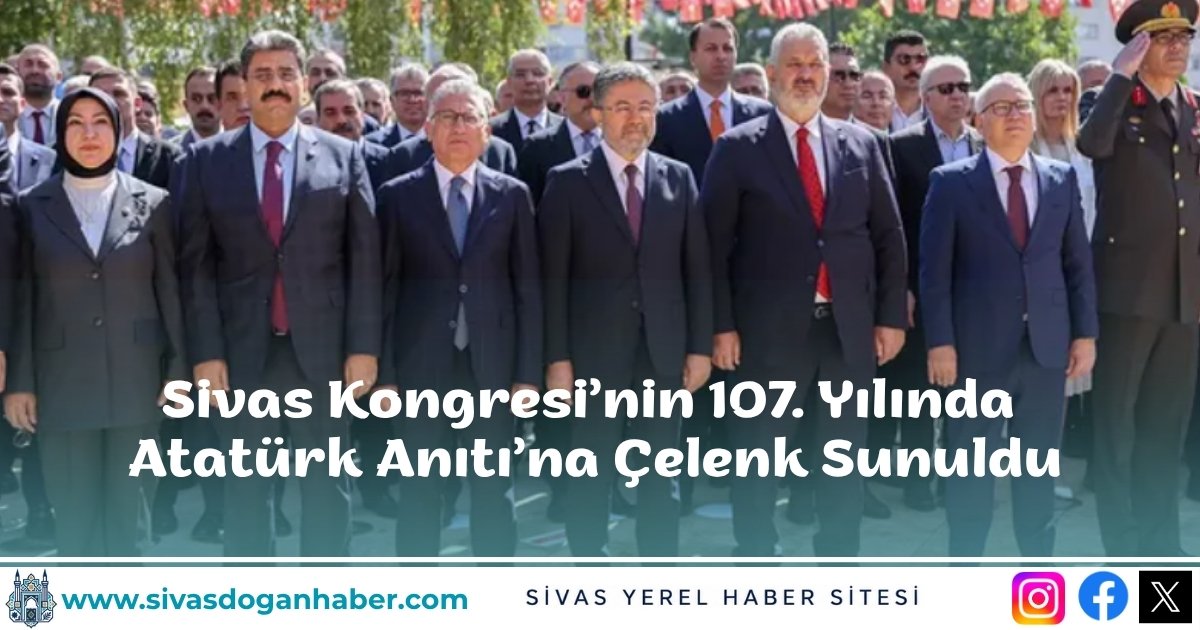Sivas Kongresi’nin 107. Yılında Atatürk Anıtı’na Çelenk Sunuldu